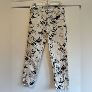 Liverpool Jeans white with black floral size 12 EUC